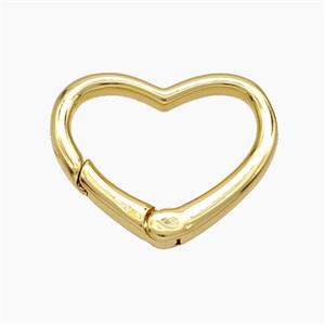 Copper Carabiner Clasp Heart 18K Gold Plated, approx 16-20mm