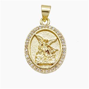 Copper Fairy Pendant Pave Zirconia Gold Plated, approx 15-18mm