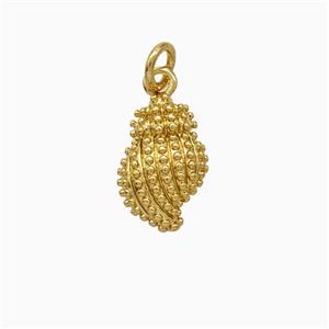 Copper Oyster Shell Pendant Gold Plated, approx 9-14mm