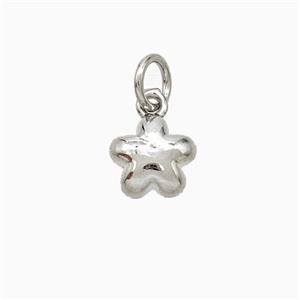 Copper Flower Pendant Platinum Plated, approx 7mm