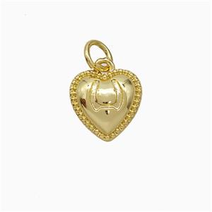Copper Heart Pendant Gold Plated, approx 10mm