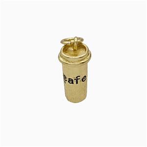 Coffee Cup Charms Copper Pendant Gold Plated, approx 7-13mm