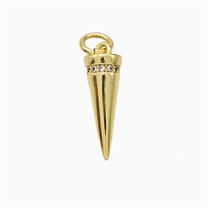 Copper Pendulum Pendant Pave Zirconia Gold Plated, approx 5.5-16mm