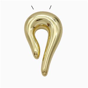 Copper Hook Pendant Gold Plated, approx 18-30mm