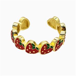 Copper Ring Pave Zircon, Gold Plated, approx 6mm, 18mm dia