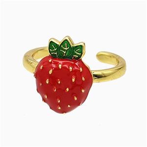 Copper Ring Pave Zircon, Gold Plated, approx 12-16mm, 18mm dia