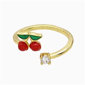 Copper Ring Pave Zircon, Gold Plated, approx 4mm, 8-9mm, 18mm dia