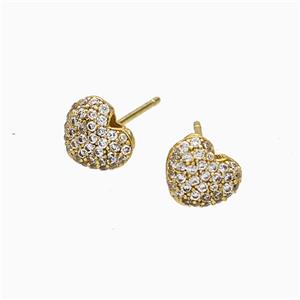 Copper Necklace Pave Zircon, Gold Plated, approx 9mm