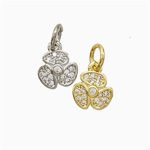 Copper Pendant Pave Zircon, Gold Plated, approx 8mm