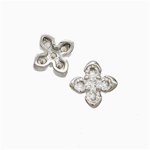 Copper Pendant Pave Zircon, Gold Plated, approx 8.5mm