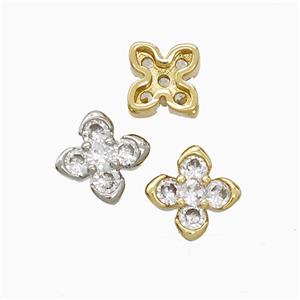 Copper Pendant Pave Zircon, Gold Plated, approx 8.5mm