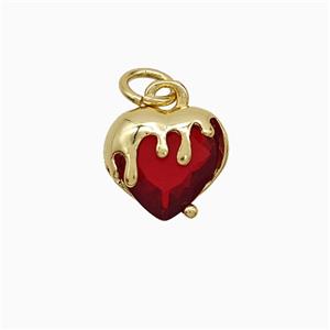 Copper Pendant Pave Zircon, Gold Plated, approx 10mm