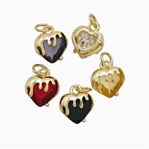 Copper Pendant Pave Zircon, Gold Plated, approx 10mm