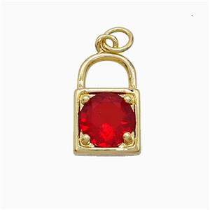 Copper Pendant Pave Zircon, Gold Plated, approx 10-16mm