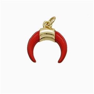 Enamel Copper Pendant, Gold Plated, approx 14.5mm