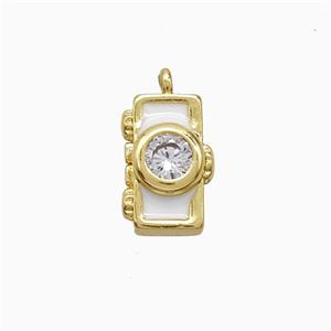 Enamel Copper Pendant, Gold Plated, approx 8-13mm