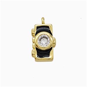Enamel Copper Pendant, Gold Plated, approx 8-13mm