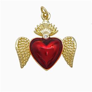 Enamel Copper Pendant, Gold Plated, approx 20-25mm