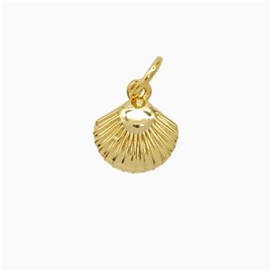 Copper Pendant Pave Zircon, Gold Plated, approx 9mm