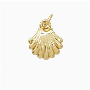 Copper Pendant Pave Zircon, Gold Plated, approx 11mm