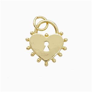 Copper Pendant Pave Zircon, Gold Plated, approx 13mm