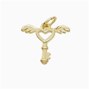 Copper Pendant Pave Zircon, Gold Plated, approx 12-15mm