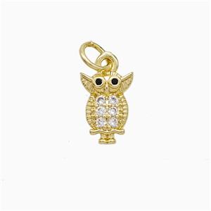 Copper Pendant Pave Zircon, Gold Plated, approx 8-10mm