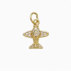 Copper Pendant Pave Zircon, Gold Plated, approx 11mm