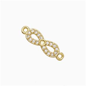 Copper Connector Pave Zircon, Gold Plated, approx 5-13mm