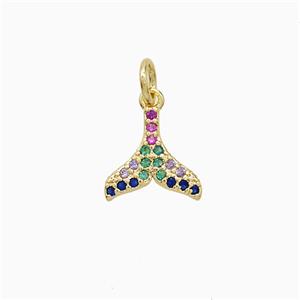 Copper Pendant Pave Zircon, Gold Plated, approx 10mm