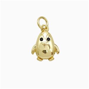 Copper Penguin Pendant Gold Plated, approx 10-11mm