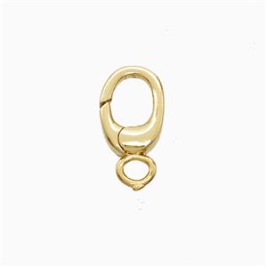 Copper Carabiner Clasp Gold Plated, approx 6-10mm
