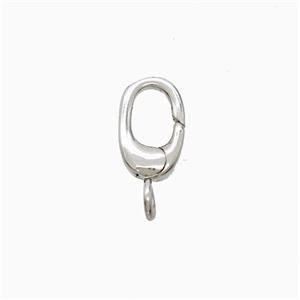 Copper Carabiner Clasp Platinum Plated, approx 6-10mm