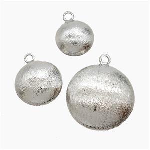 Copper Button Pendant Brushed Platinum Plated, approx 25mm