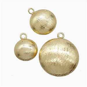 Copper Button Pendant Brushed Gold Plated, approx 25mm