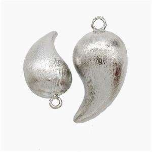 Copper Teardrop Pendant Brushed Platinum Plated, approx 15.5-28mm