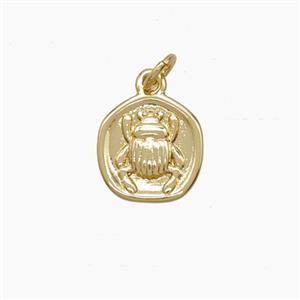 Copper Ladybug Pendant Gold Plated, approx 9mm