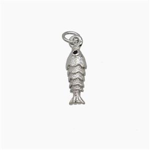 Copper Fish Pendant Platinum Plated, approx 4.5-12mm