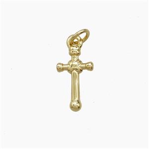 Copper Cross Pendant Gold Plated, approx 6-12mm