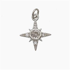 Copper Pendant Pave zircon, Gold Plated, approx 12mm