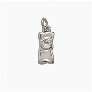 Copper Pendant Pave zircon, Gold Plated, approx 5-10mm