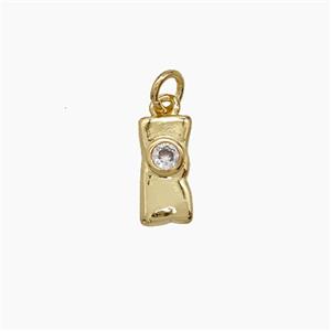 Copper Pendant Pave zircon, Gold Plated, approx 5-10mm
