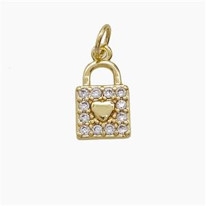 Copper Pendant Pave zircon, Gold Plated, approx 7.5-11mm