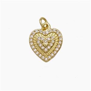Copper Pendant Pave zircon, Gold Plated, approx 11mm