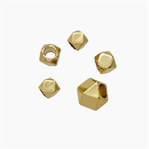 Copper Polyhedron Beads Gold Plated, approx 3mm