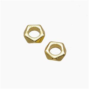 Copper Bead, Gold Plated, approx 6mm
