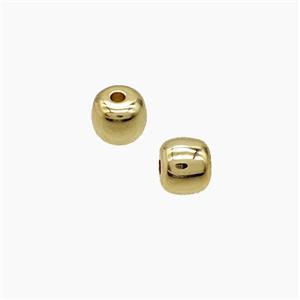 Copper Bead Pave Zircon, Gold Plated, approx 5-6mm