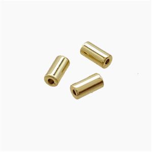 Copper Bead, Gold Plated, approx 3x6mm
