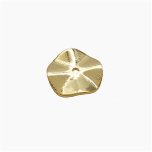 Copper Circle Spacer Beads Wave Gold Plated, approx 10mm