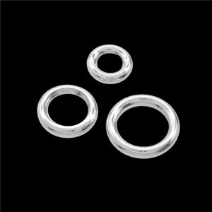 Copper JumpRings Connector Circle Shiny Silver, approx 6mm